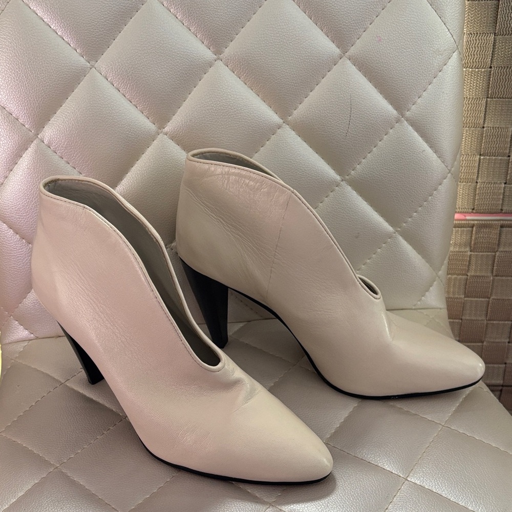 Elegant Cream Ankle Boots